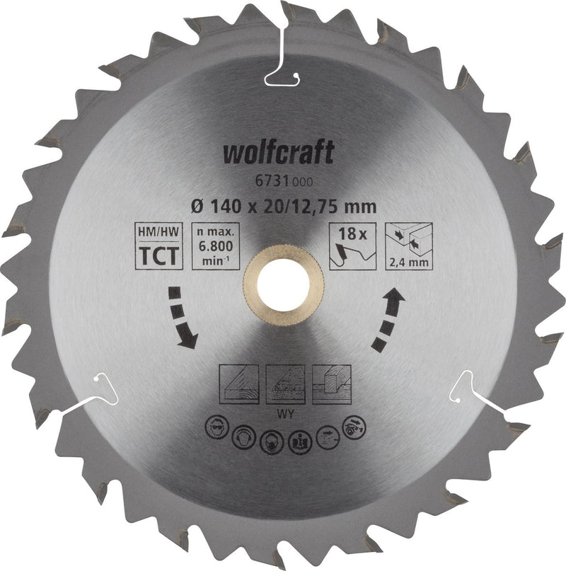Wolfcraft - lame de scie circulaire 140x12,75mm - 18 dents - lame de scie pour scie circulaire - série marron - 6731000