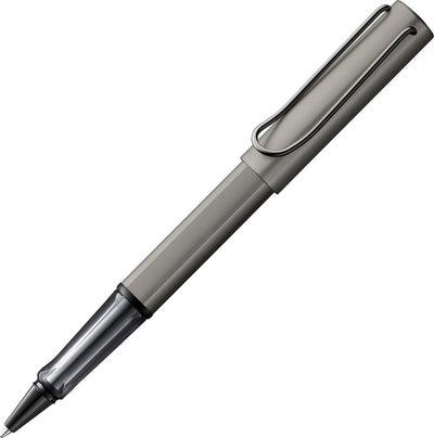 Stylo roller Lamy lx 357 - en aluminium de couleur ruthénium - avec finition en métal précieux et clip en métal, avec recharge pour stylo roller m 63 d'épaisseur m noir et emballage cadeau