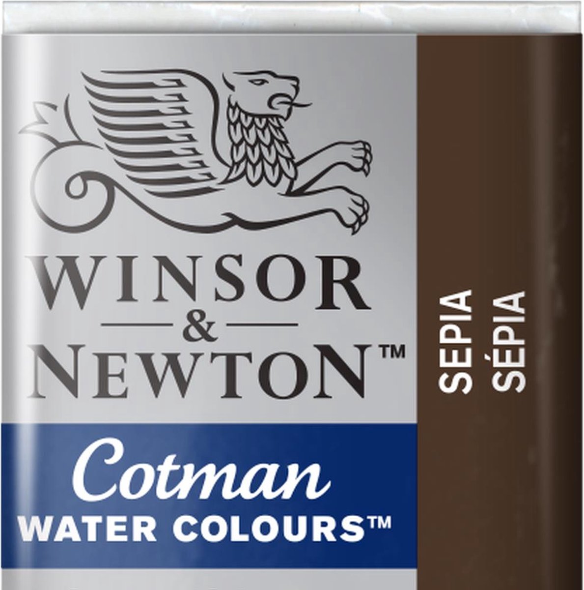 Winsor Newton W N Cotman aquarelle demi-casserole sépia