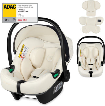 Siège auto Lionelo Astrid i-size – adac 5 étoiles – 40-87 cm – rwf – mousse à mémoire de forme – appui-tête réglable (7 cm) – ceintures holmbergs – compatible avec poussette à base isofix – norme i-size – light safe