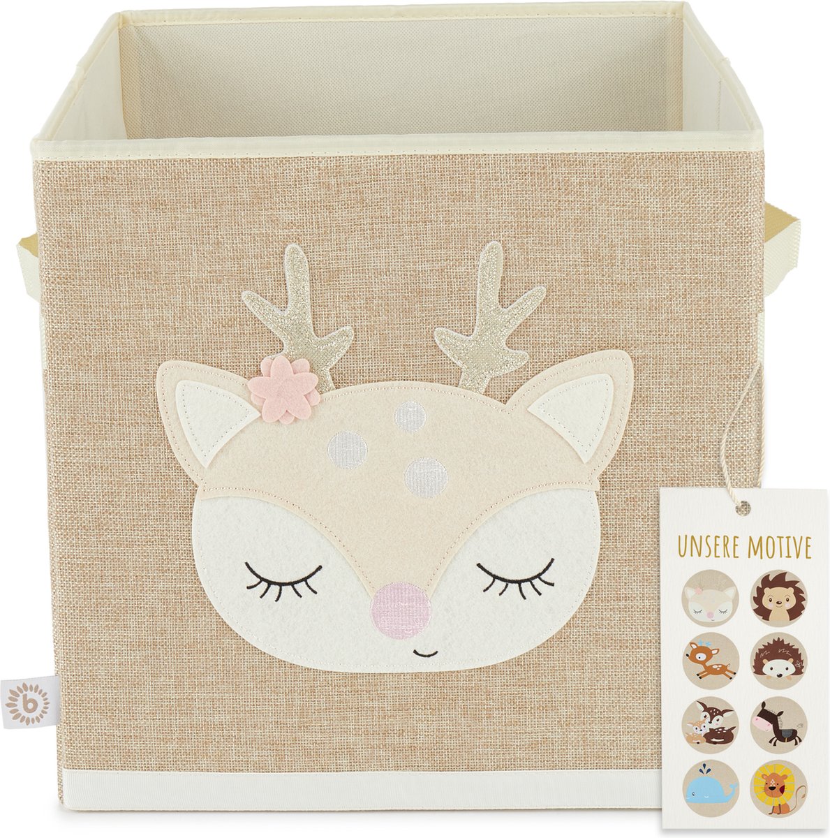 Bieco cerf ella 32cm boîte de rangement en tissu 04010463