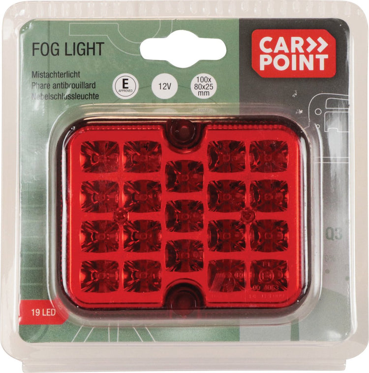 Carpoint feu antibrouillard arrière 19 LED 12v 100x80x25mm