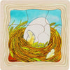Poulet de puzzle de couche en bois goki