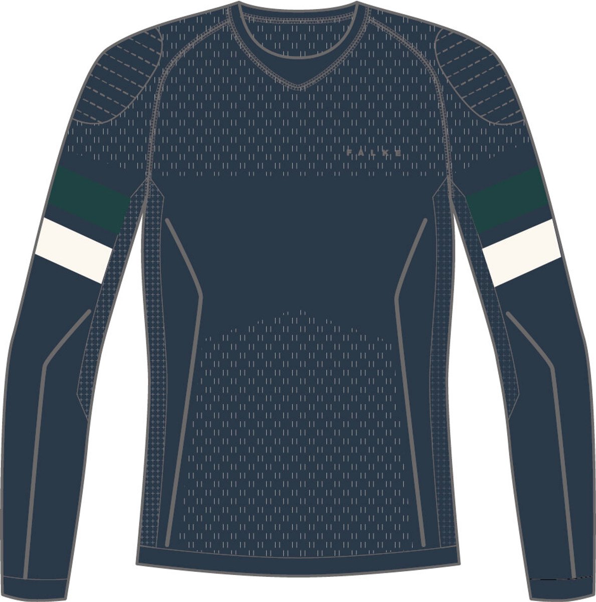 Falke chemise fonctionnelle à col rond maximum chaud en matériau fonctionnel à séchage rapide à manches longues homme bleu - taille l