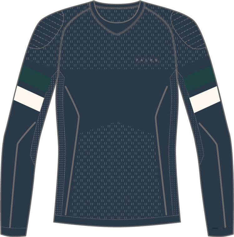 Falke chemise fonctionnelle à col rond maximum chaud en matériau fonctionnel à séchage rapide à manches longues homme bleu - taille l