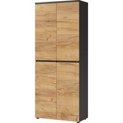 Armoire germania 4266-549 gw-lisbon 1970 x 800 x 400 mm graphite, chêne de Navarre