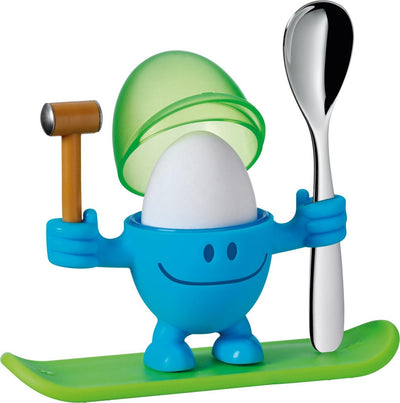 WMF Kids McEgg - coquetier - bleu vert - avec cuillère - joli design - adapté aux enfants