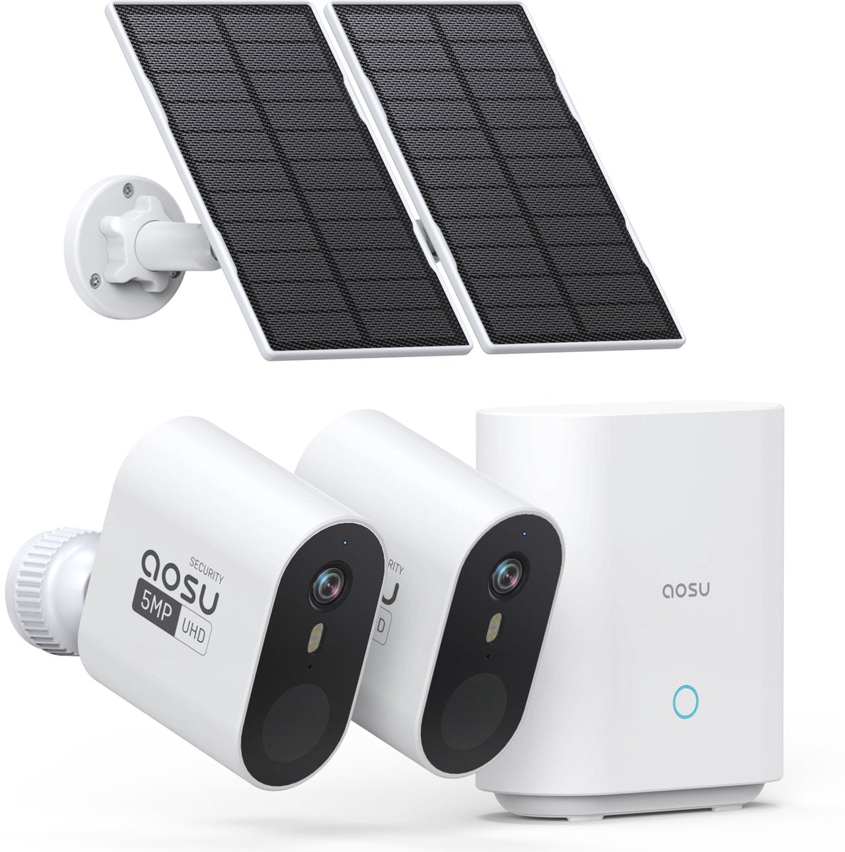 Système Aosu solarcam max - 2 caméras de sécurité - résolution 2k - énergie solaire - sans fil - 32 Go