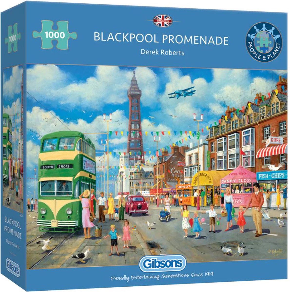Gibsons - promenade de Blackpool (par Derek Roberts) - 1000 pièces 68×49cm (l×h) - puzzle pour adultes