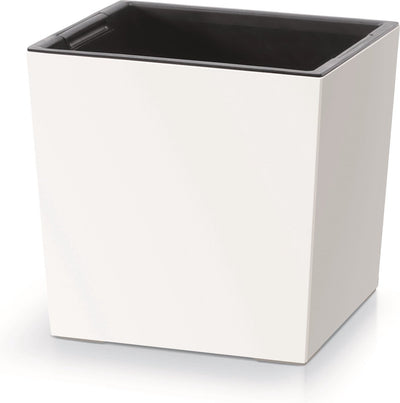 Prosperplast - pot de fleur carré avec insert - 29,5 cm x 29,5 cm x 29 cm - blanc