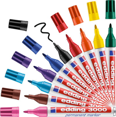 Stylo en feu feutre quantore Edding permanent 3000 autour de 1,5 à 3 mm, 10e.
