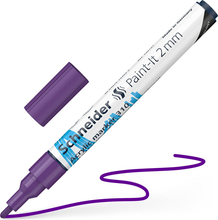 Instruments d'écriture Schneider marqueur acrylique Schneider - paint-it 310 - largeur de trait 2 mm - violet - s-120108