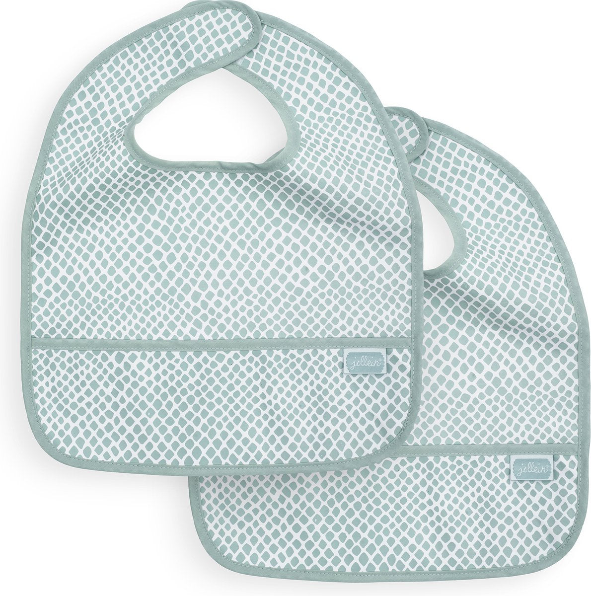 Jollein bavoir imperméable serpent - vert tendre - 2 pièces
