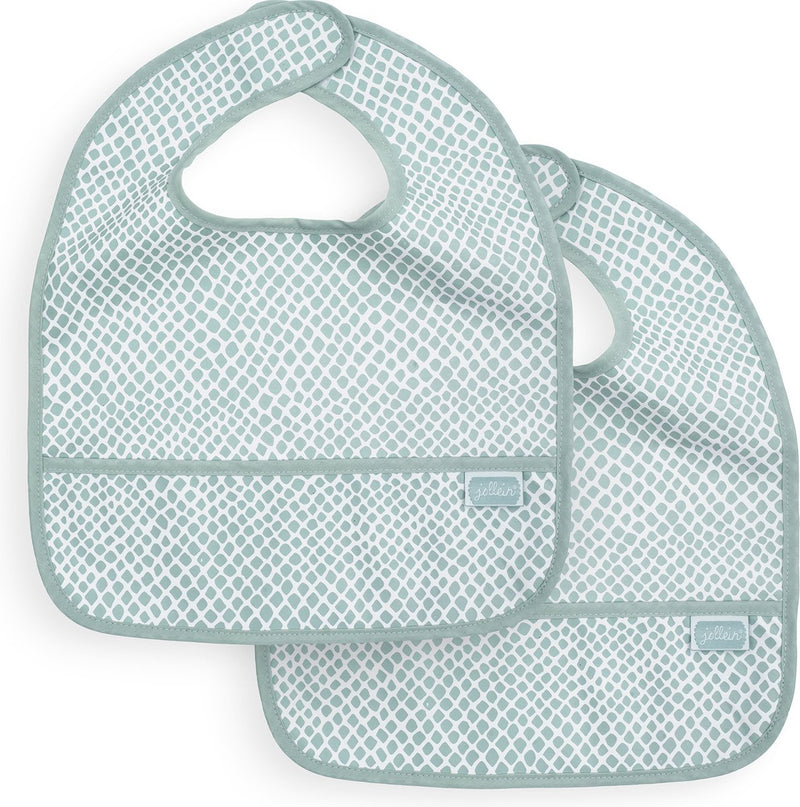 Jollein bavoir imperméable serpent - vert tendre - 2 pièces