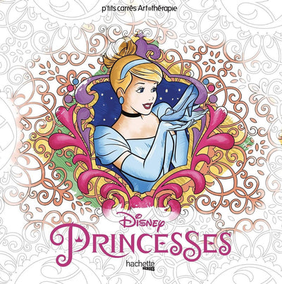 Hachette héros disney princesses carrés art-thérapie - livre de coloriage pour adultes