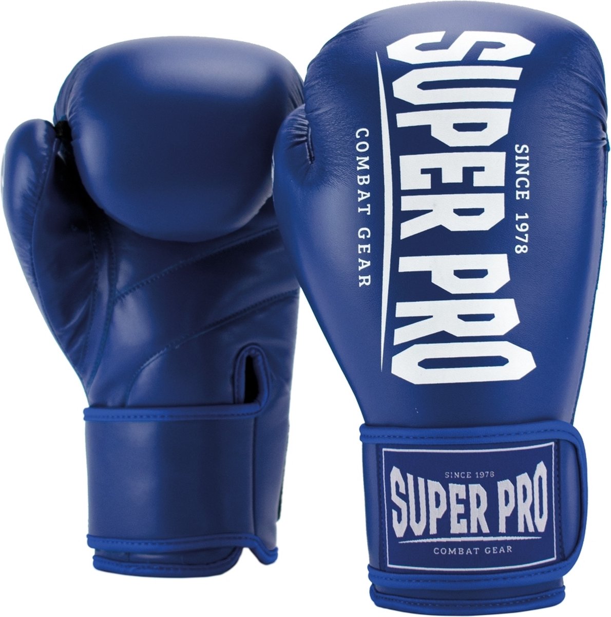 Gants de boxe super pro combat gear champion (kick) bleu blanc 14oz