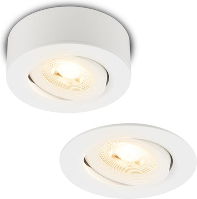 Briloner desi – spot en saillie 2 en 1 – spot en saillie ou encastrable – inclinable – lumière blanc chaud – blanc – ø9 x 3 cm