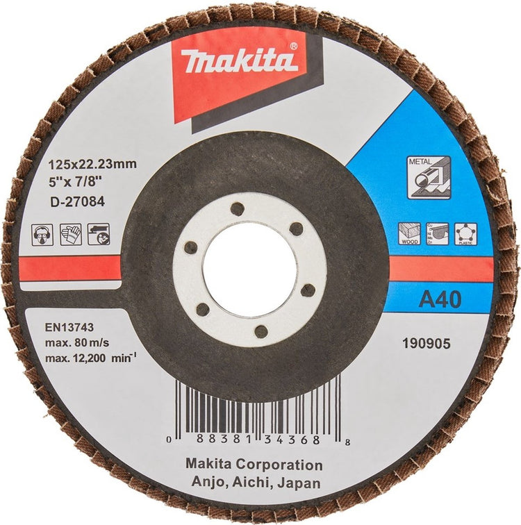 Makita accessoires disque de ponçage à lamelles 125mm a40 - d-27084 d-27084