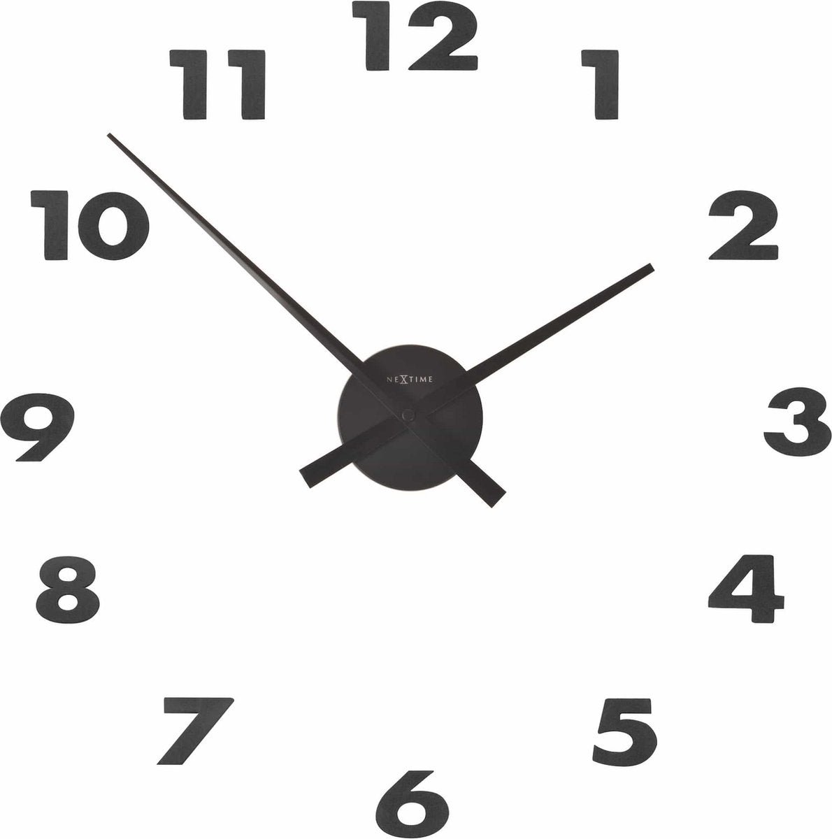 Petites aiguilles Nexttime – horloge murale – 48 × 3 cm – aluminium – noir
