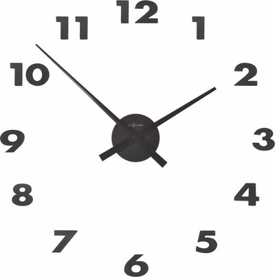 Petites aiguilles Nexttime – horloge murale – 48 × 3 cm – aluminium – noir