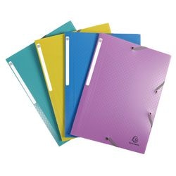 Chemise 3 rabats exacompta 55190e a4 assortiment couleurs