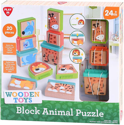 Jouez aux animaux de puzzle en bois en bois, 20dlg.