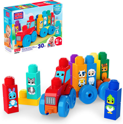 Jouets de construction colorés de tracteur animalier Mega Bloks