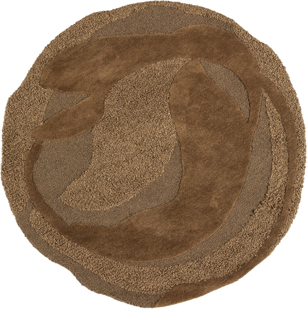 Tapis Woood orvi - laine polyester - marron - ø160 cm