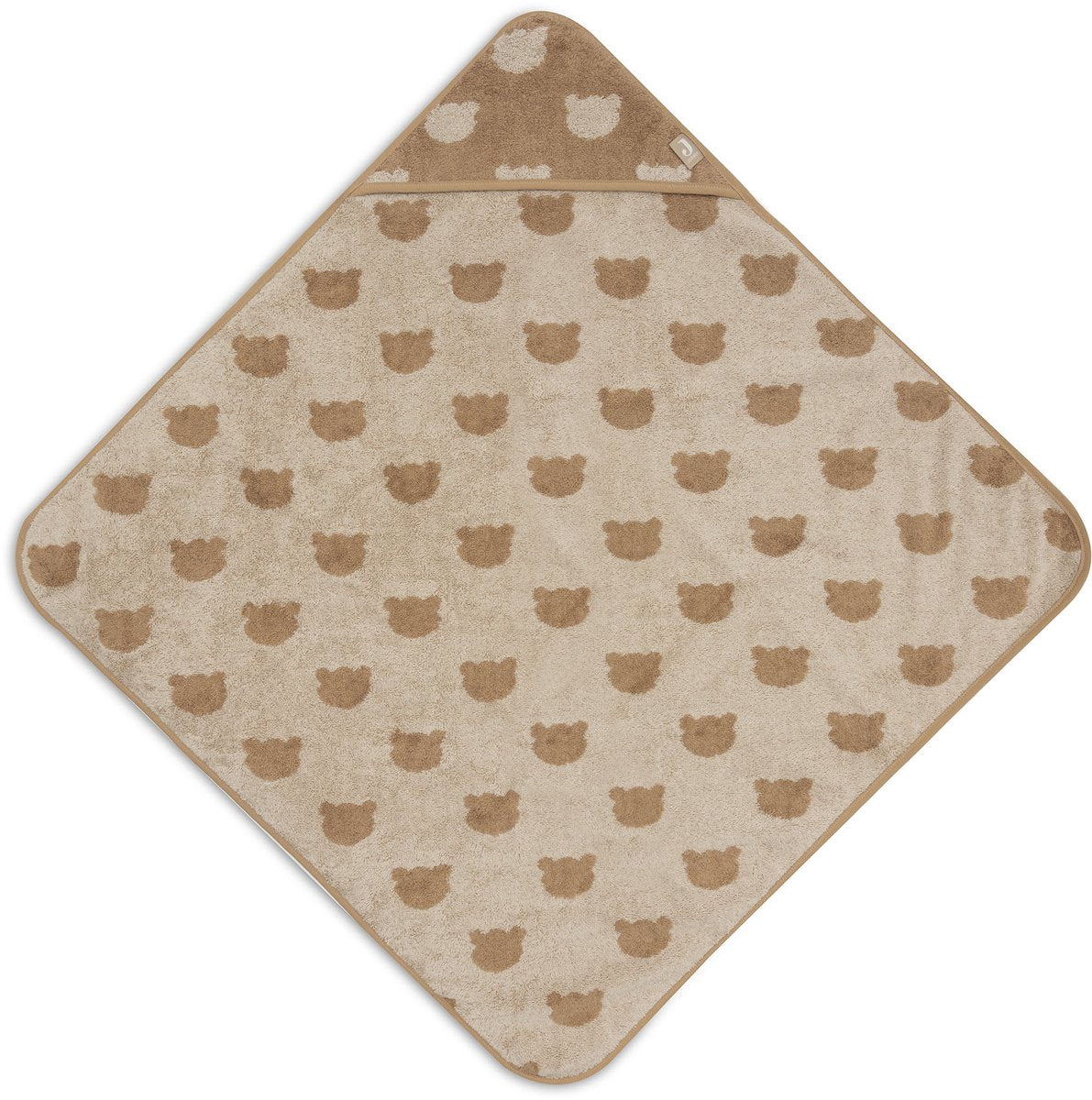 Jollein cape de bain bébé - jersey éponge - 75x75 cm - jacquard - ours en peluche