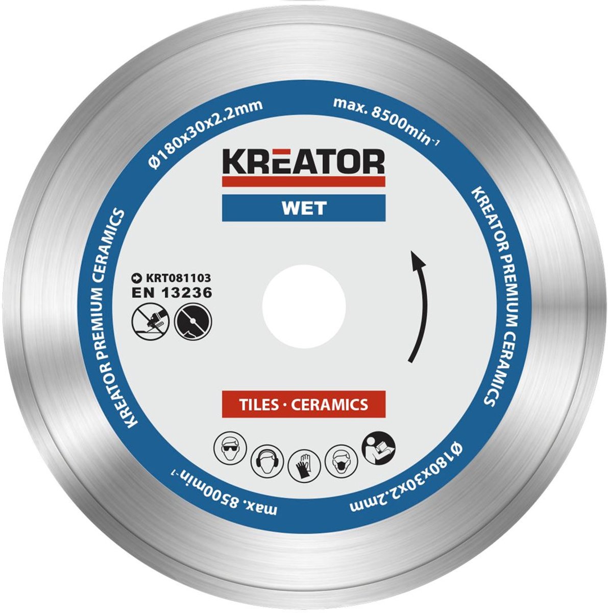 Kreator krt081103 ensemble de diamants – ø180mm – universel