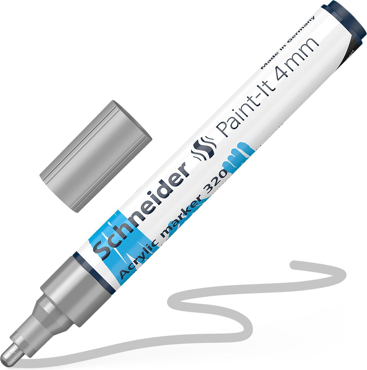 Instruments d'écriture Schneider marqueur acrylique Schneider - paint-it 320 - 4 mm - argent - s-120254