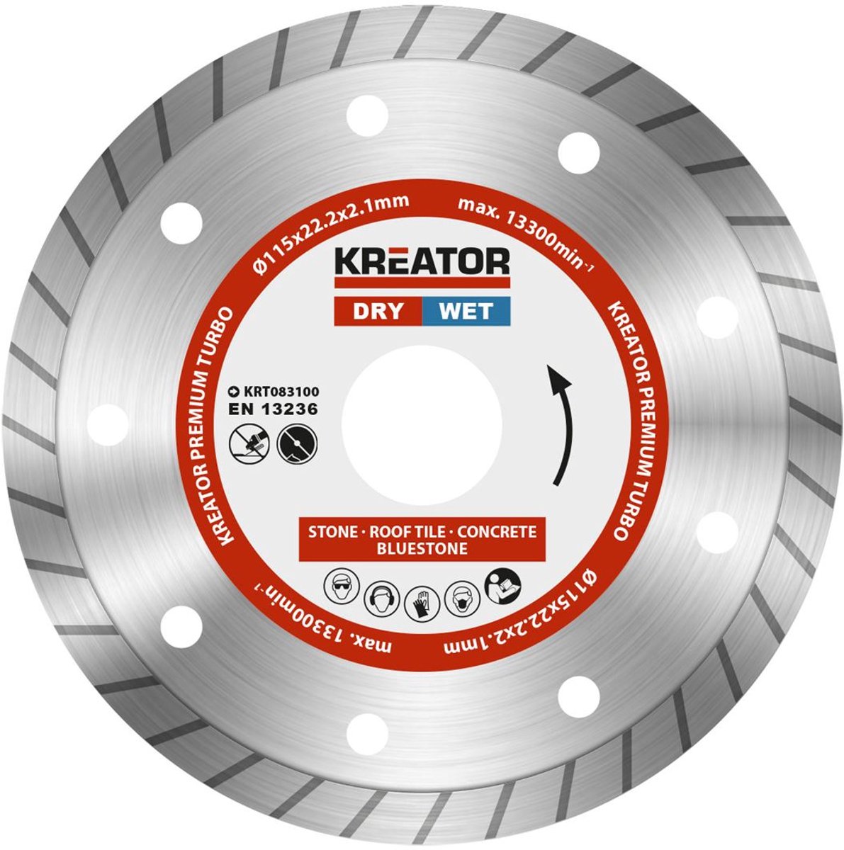 Kreator krt083100 jeu de disques diamantés – ø115mm – universel