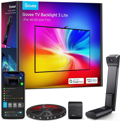 Govee TV Backlight 3 Lite 40-50 pouces - Bande LED TV - RGBICW - Contrôle par application - Alexa Google - Compatible Matter