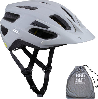 Bbb cycling dune mips 2.0 casque de vélo adultes - casque vtt casque de vélo de course avec sac pour casque - casque de cyclisme - casque de vélo femme - casque de vélo homme - gris mat blanc - taille l - bhe-22t