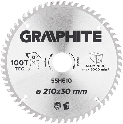 Lame de scie circulaire graphite 205 mm, 80 dents, aluminium