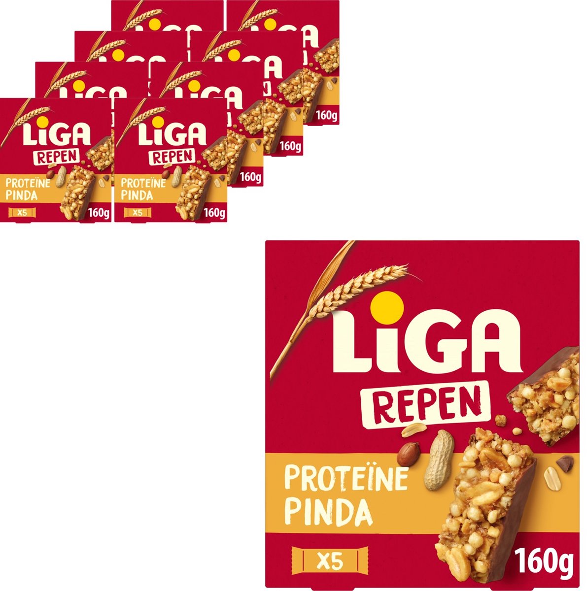 Barres protéinées Liga cacahuète 8 x 160g (5 x 32g) - protéines - barres protéinées - protéines - snacks - sport - cadeau