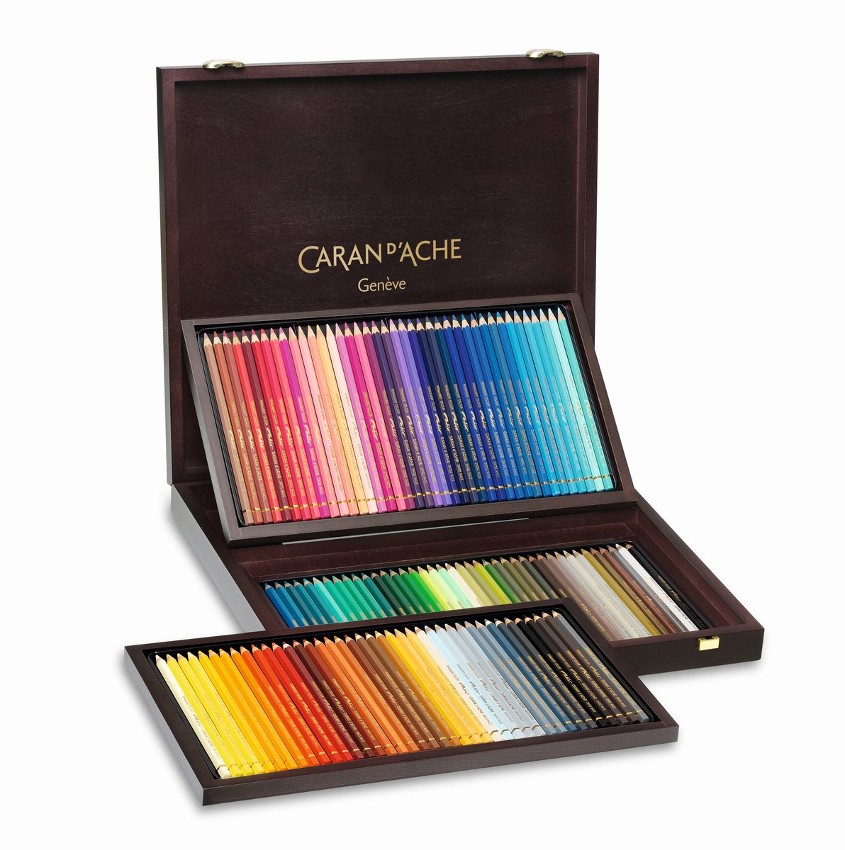 Caran d'ache crayons de couleur pablo 120 crayons en coffret bois