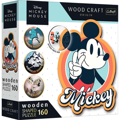 Trefl - puzzles - 160 puzzles en bois - rétro mickey mouse disney mickey mouse et ses amis fsc mix 70%
