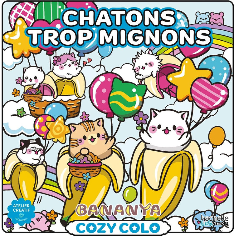 Hachette heros cosy colo bananya - chatons trop mignons (chatons mignons) - hachette - livre de coloriage pour adultes et enfants