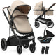 Poussette Deryan noa 3-en-1 - poussette avec siège auto - nougat