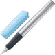 Stylo plume Lamy Nexx Azure - avec poignée antidérapante, plume en acier poli pour gauchers (gauche) en largeur d'écriture m - boîtier triangulaire en aluminium - avec cartouche d'encre bleue T 10