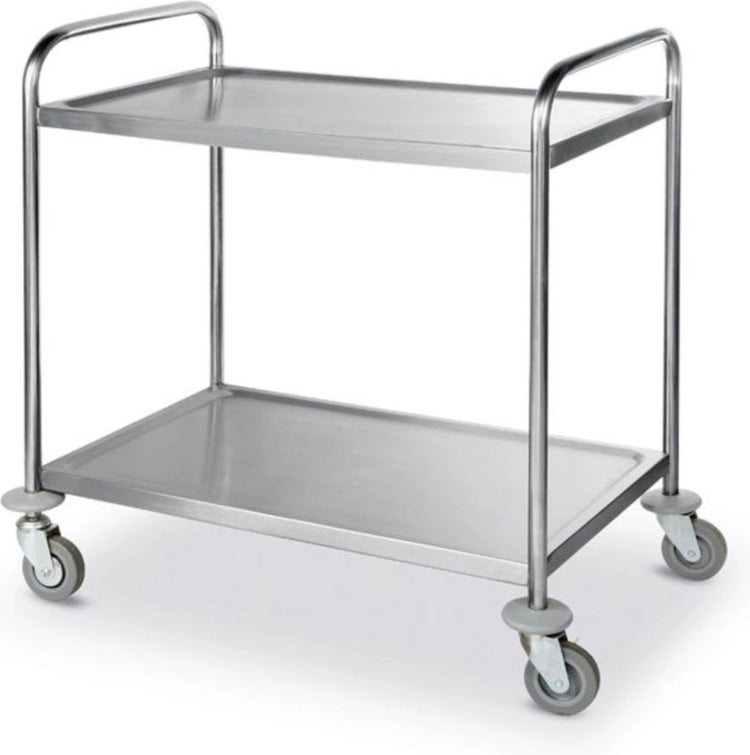 Chariot de service Hendi – acier inoxydable – insonorisant – 2 étagères – 905x585x945 mm