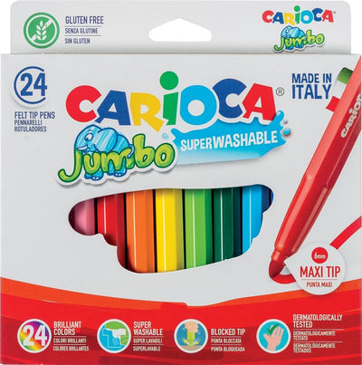 Carioca feutre jumbo maxi assorti 24 pcs | lot de 24 pièces