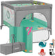 Parc Lionelo mille plus 0-36 mois – parc bébé avec matelas en mousse T25, jouets éducatifs, poignées pour apprendre à se tenir debout, mobile pliable, porte latérale avec fermeture éclair – parc pour la maison et les voyages