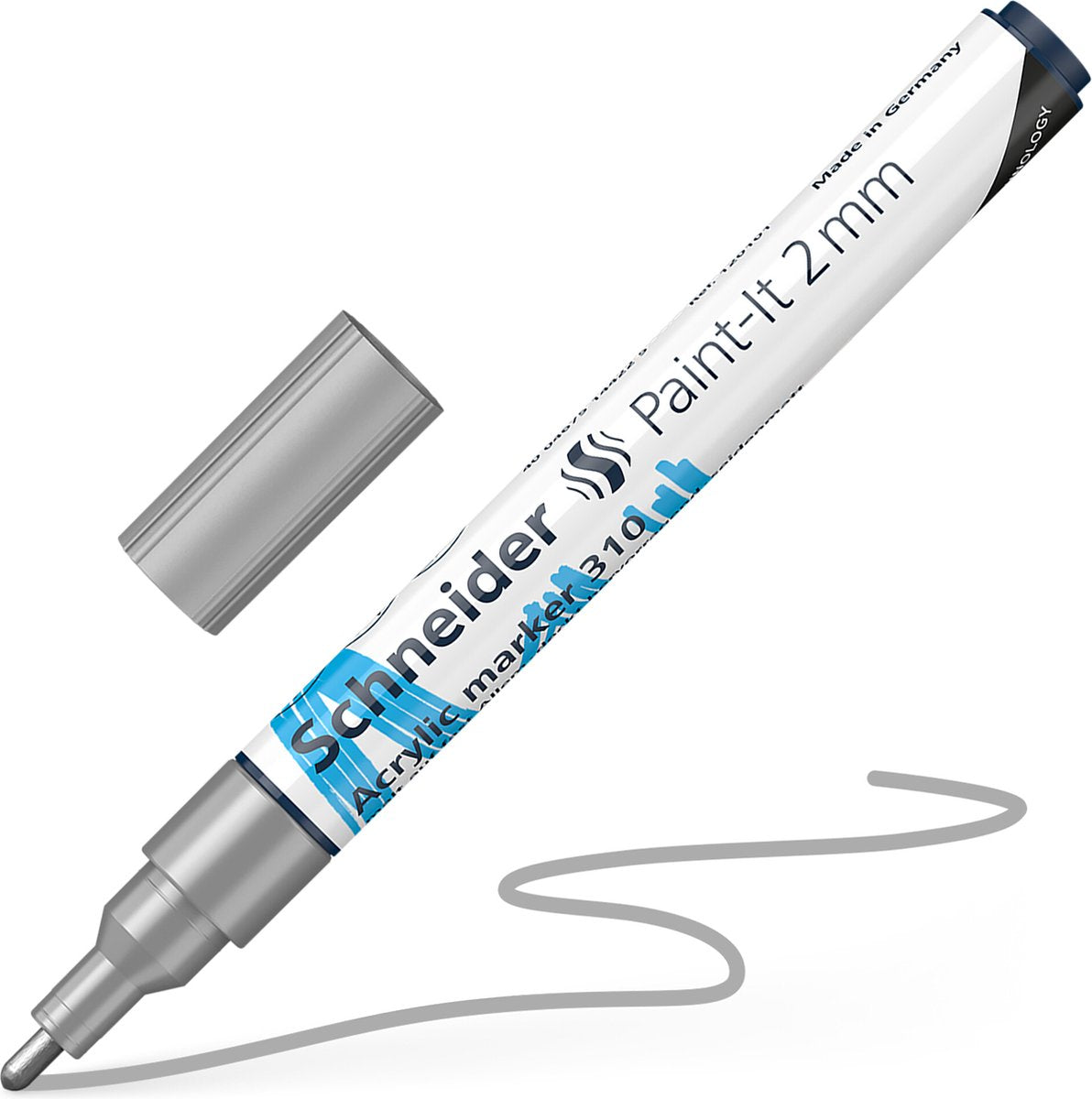 Instruments d'écriture Schneider marqueur acrylique Schneider - paint-it 310 - largeur de trait 2 mm - argent - s-120154