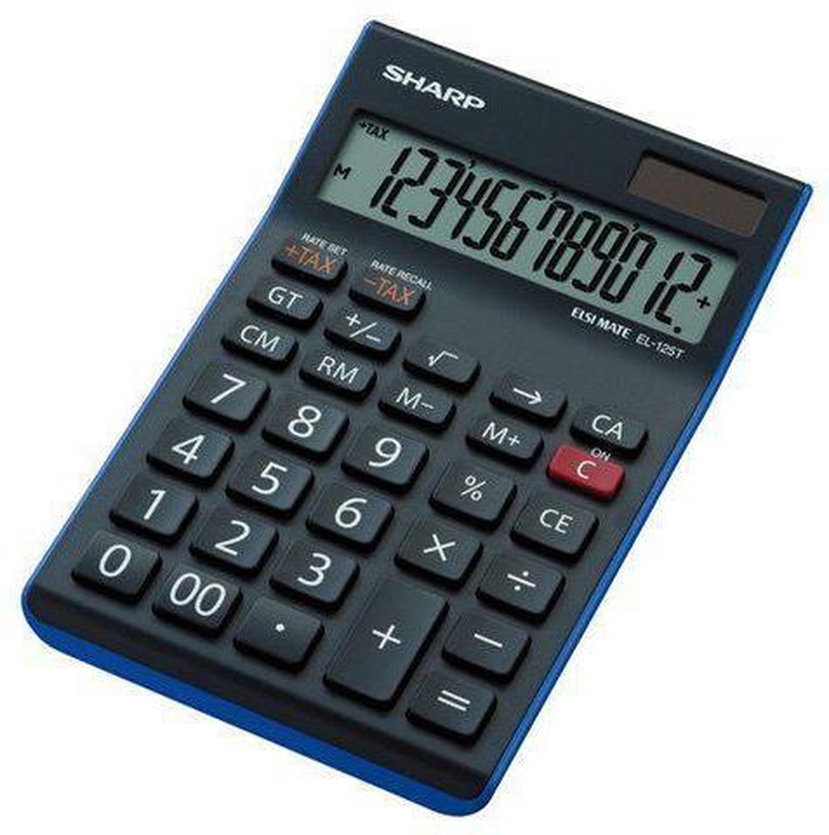 Calculatrice Sharp - el125twh - noire - 12 chiffres - 1x pile lr44 - sh-el125twh