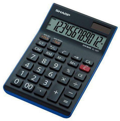 Calculatrice Sharp - el125twh - noire - 12 chiffres - 1x pile lr44 - sh-el125twh