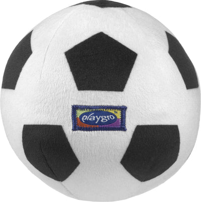 Playgro bébé peluche ballon de football - mon premier ballon - ballon bébé - jouet bébé - football bébé - ballon bébé doux - hochet bébé - ballon bébé - jouet bébé - jouets éducatifs bébé - hochet - noir et blanc - cloche - 13cm