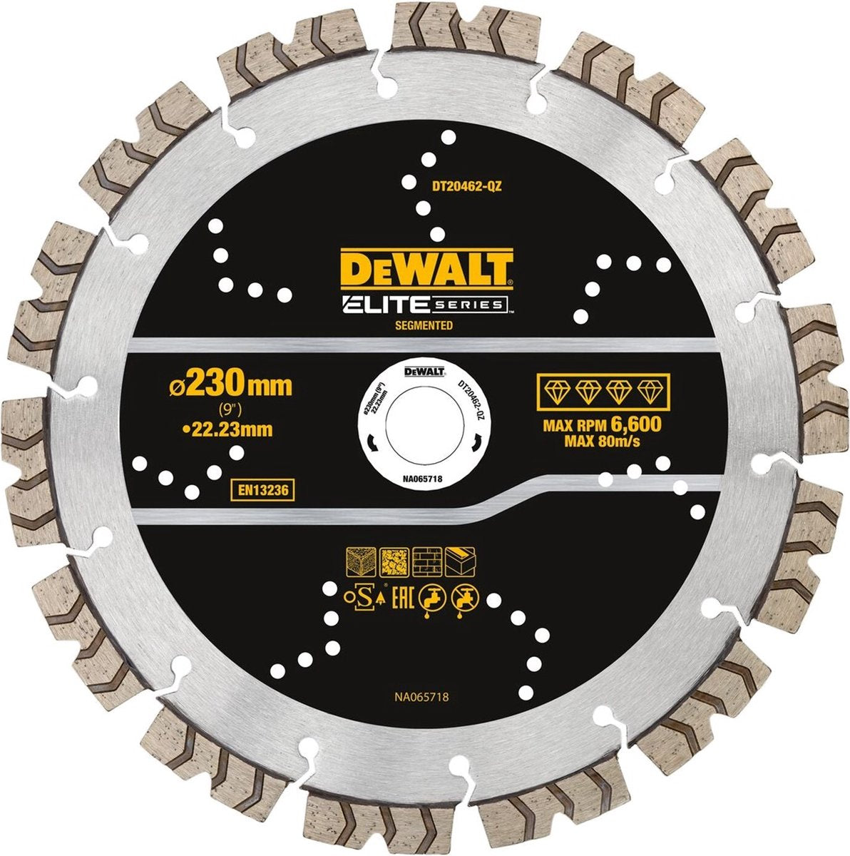 Dewalt série élite - segment de disque diamanté - 230 mm - béton et brique