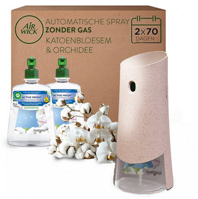Air wick - kit de démarrage désodorisant actif linge frais + 2 recharges